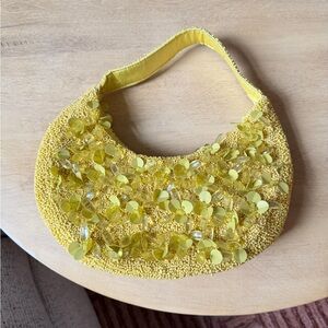 Yellow Beaded Handbag